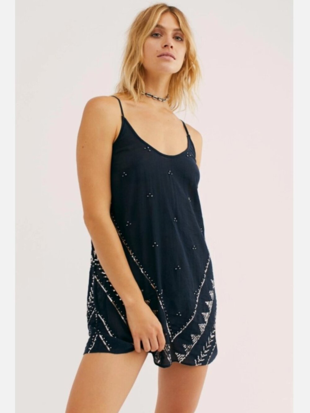New Free People New Light Embellished Slip Dress Size Small MSRP: $128
